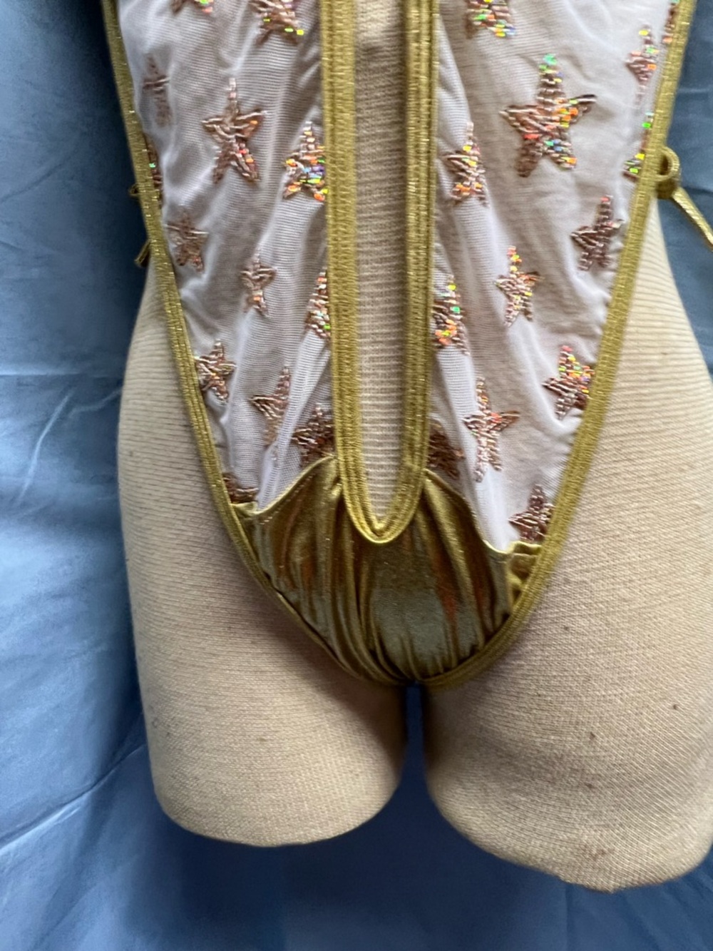 Gold Metallic Star Embroidered One-Piece - Picture 2 of 5